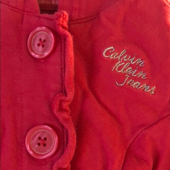 Calvin Klein Jeans Pink hooded cardigan Top 2 - Picture 2 of 5